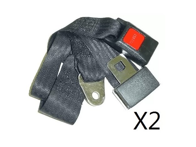 Rear Seat Belt, Black,  Original length – Set Of 2  for VW Thing