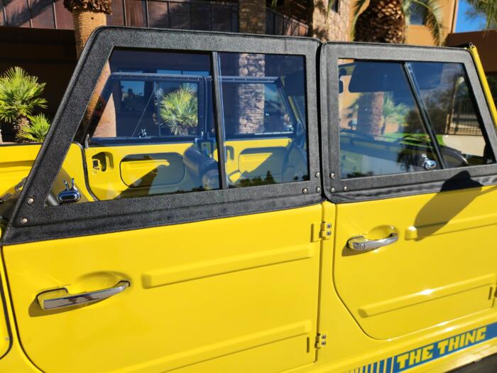 Front and Rear Sliding Glass Side Curtains for VW Thing cars.