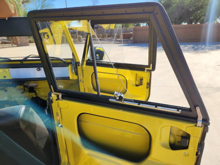 VW Thing Sliding Glass Side Curtains with locking positions.