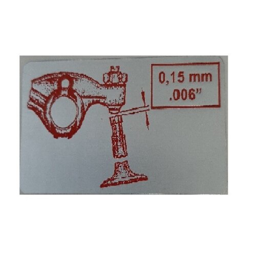 Valve Adjustment Label  for VW Thing