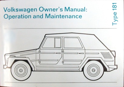 Owners Manual, 1974, As Is  for VW Thing