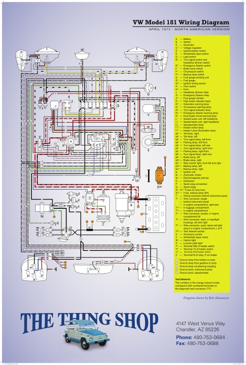Wiring Diagram Poster  for VW Thing