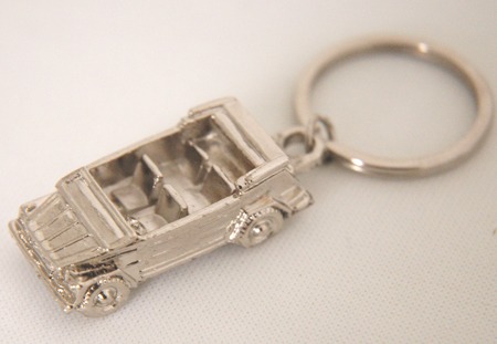 Silver Finish  Miniature Key Chain, 3-D  for VW Thing
