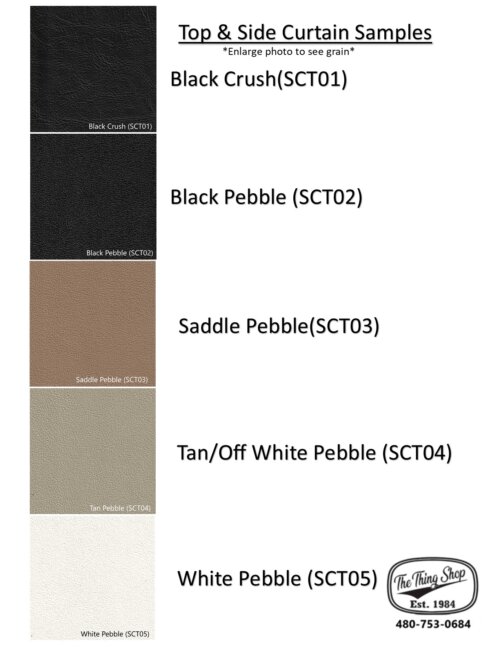 Top and Side Curtain Samples  for VW Thing
